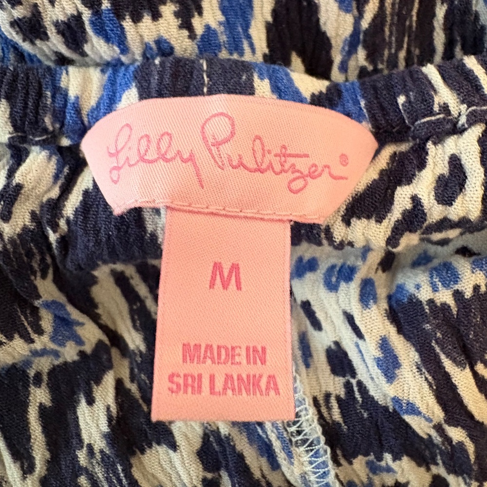 Lilly Pulitzer Delaney Tunic Dress Beckon Blue Off The Shoulder Resort Sz Medium - Picture 6 of 15